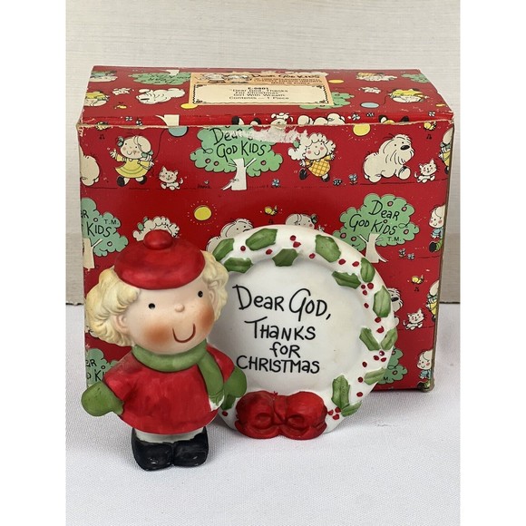Enesco Dear God Kids "Thanks For Christmas" Figurine With Box EUC - Picture 14 of 14